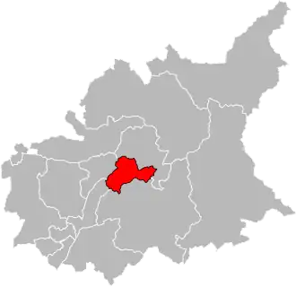 Locatie van het kanton