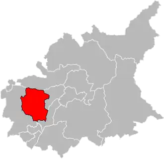 Locatie van het kanton