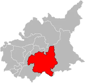 Locatie van het kanton