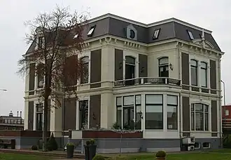 De tegenwoordige Villa Vrederust, die het oude huis Vredelust verving.