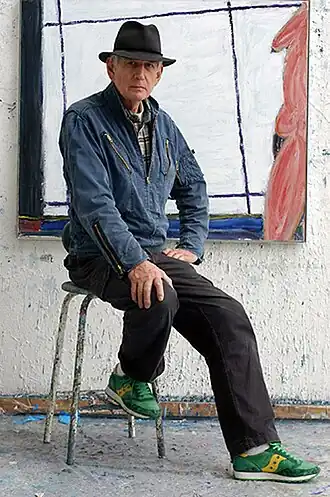 Freijmuth, poserend in zijn atelier in Amsterdam (2007)