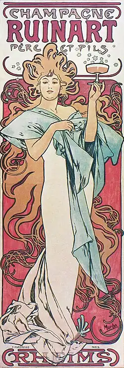 Alphonse Mucha - Champagne Ruinart, 1897