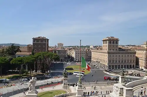 Piazza Venezia gezien vanaf het Vittoriano.
