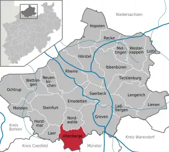 Kaart van Altenberge