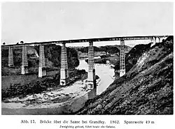 Het eerste viaduct van 1862.