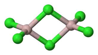 Molecuulmodel van aluminiumtrichloride (dimeer)