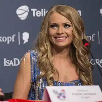 Aljona Lanskaja tijdens het Eurovisiesongfestival 2013