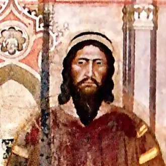 Fresco van graaf Amadeus VI van Savoye in de Santa Maria Novella in Florence