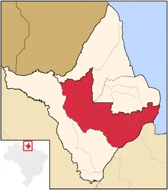 Ligging van de Braziliaanse microregio Macapá in Amapá