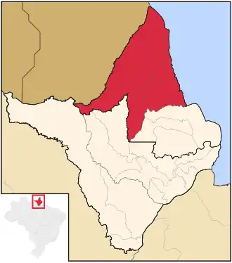 Ligging van de Braziliaanse microregio Oiapoque in Amapá
