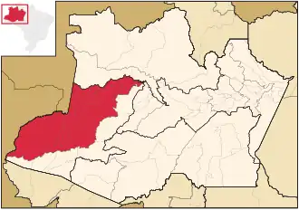 Ligging van de Braziliaanse microregio Alto Solimões in Amazonas