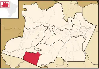 Ligging van de Braziliaanse microregio Boca do Acre in Amazonas