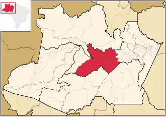 Ligging van de Braziliaanse microregio Coari in Amazonas