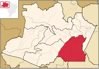 Ligging van de Braziliaanse microregio Madeira in Amazonas