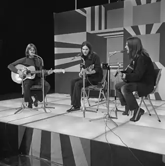 America in 1972 (v.l.n.r. Gerry Beckley, Dan Peek en Dewey Bunnell)
