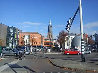Kruising van Stadsring en Utrechtsestraat op de plek van de vroegere Utrechtsepoort.