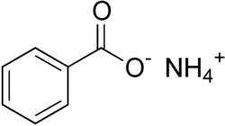 Structuurformule van ammoniumbenzoaat