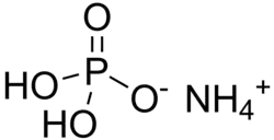 Structuurformule van ammoniumdiwaterstoffosfaat