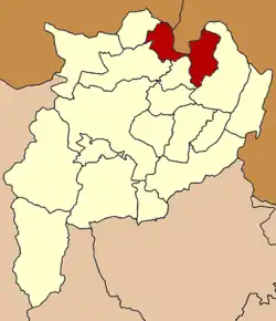 Kaart van Chiang Rai met de Amphoe Chiang Saen aangegeven