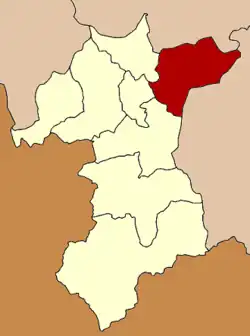 Kaart van Yala met de Amphoe Raman aangegeven