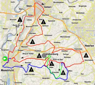 Routekaart van de Amstel Gold Race 2003