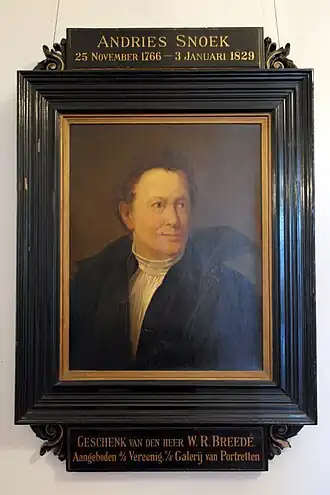 Portret door onbekende schilder in een gang van de Stadsschouwburg Amsterdam