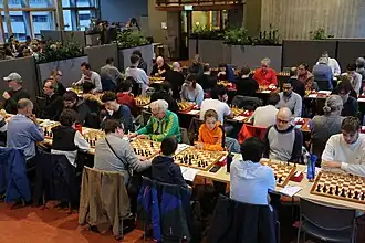 Speelzaal bij het Amsterdam Chess Open 2023