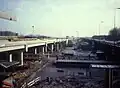 Het station tijdens de bouw in 1990