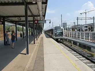 Metrostel op het eindpunt van de Noord/Zuidlijn in 2018.