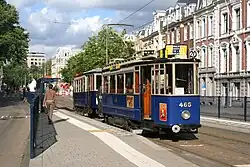 GVB 465 + 731 op het Frederiksplein.