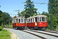 WVB 4143 en 5290 bij de Parklaan (wisselplaats) te Amstelveen.