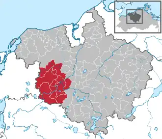 Kaart van Bützow Land