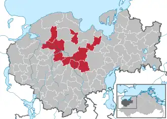 Kaart van Grevesmühlen-Land