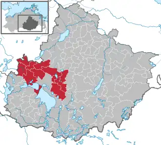 Kaart van Seenlandschaft Waren