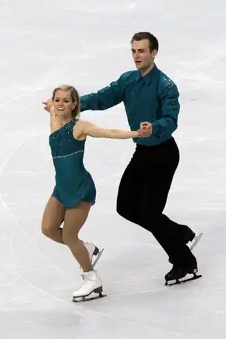 Cody Hay en Anabelle Langlois bij de Olympische Winterspelen 2010 in Vancouver