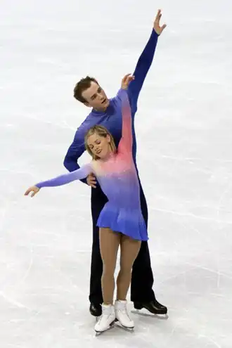 Anabelle Langlois en Cody Hay bij de Olympische Winterspelen 2010 in Vancouver