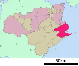 Situering van Anan in de prefectuur Tokushima