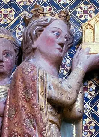 Standbeeld van de heilige Richardis in de Abdij Andlau