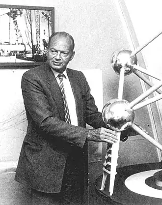 Burgerlijk ingenieur André Waterkeyn ontwerper van het Atomium (foto rond 1962).