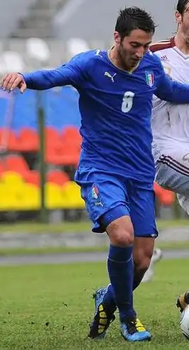 Bertolacci in het Italiaanse tenue.