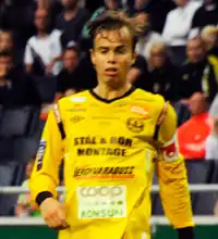 Blomqvist in 2013 als speler van Mjällby AIF