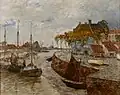 Andreas Dirks Munkmarschener Hafenansicht auf Sylt, 1922, olieverf op canvas