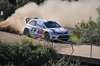 Andreas Mikkelsen tijdens de Rally van Portugal 2013