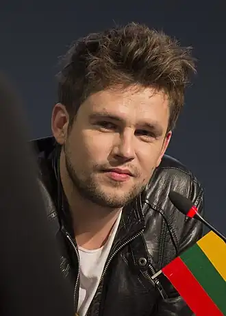 Andrius Pojavis tijdens het Eurovisiesongfestival 2013