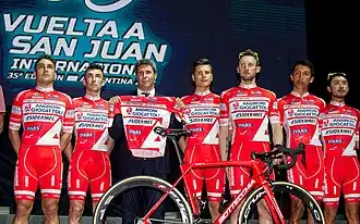 Het team aan de start van de Ronde van San Juan 2017.