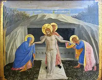 De inspiratie voor het schilderij: Fra Angelico (atelier), Graflegging, ca. 1438-1440, 38 × 46 cm, Alte Pinakothek, München