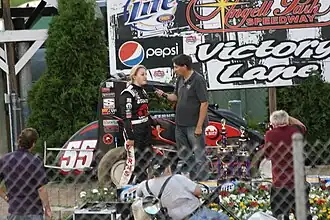 Taylor Ferns op de Angell Park Speedway in 2013.