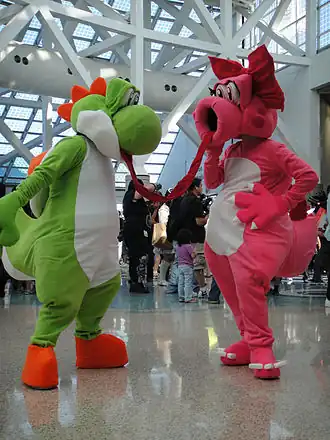 Yoshi (links) en Birdo (rechts)