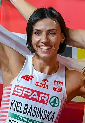 Anna Kiełbasińska tijdens het EK indoor 2023.