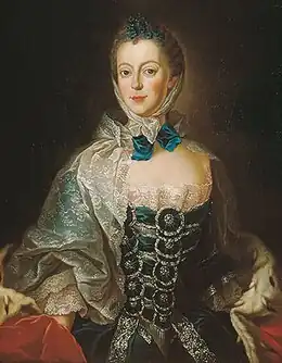 Portret van Elisabeth Friederike Sophie van Brandenburg-Bayreuth, 1750, Schloss Fontaine, Eckersdorf